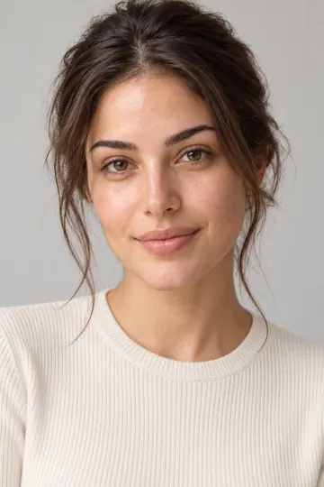 A bare-face selfie